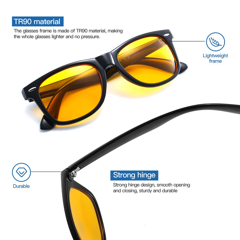 Gysnail Blue Light Blocking Computer Glasses Men/Women, Eye Fatigue Relieve & Better Sleep, Blue Blocker Gaming Glasses Yellow - LeoForward Australia