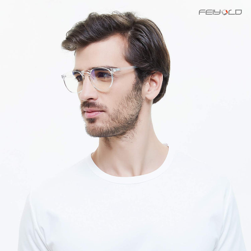  [AUSTRALIA] - FEIYOLD Blue Light Blocking Glasses Women/Men,Retro Round Anti Eyestrain Computer Gaming Glasses(Leopard+Crystal) Leopard+crystal