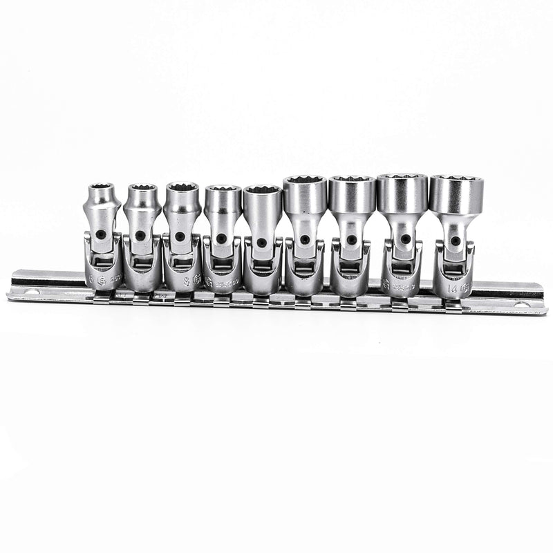  [AUSTRALIA] - Genius Tools 9 Piece 1/4" Dr. Metric Universal Hand Socket Set (12-Point) US-209M