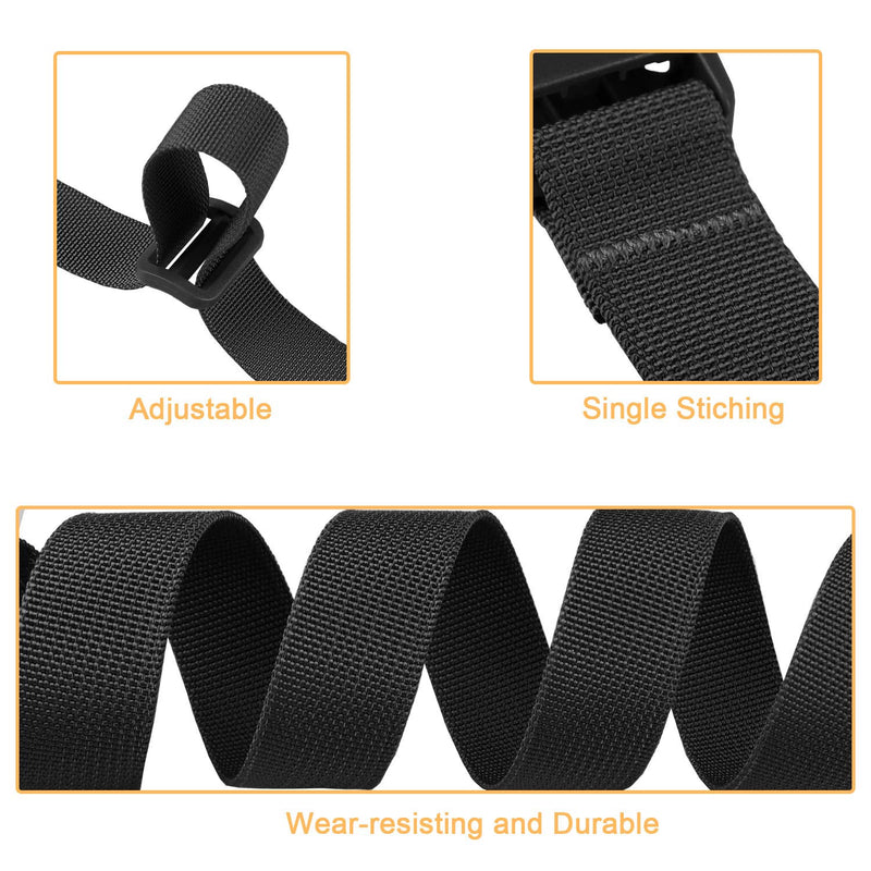  [AUSTRALIA] - MAGARROW 40" 60" Strap Buckle Packing Straps Adjustable 1-Inch Belt 1" Wide - 60" Long Black (4-Pack)