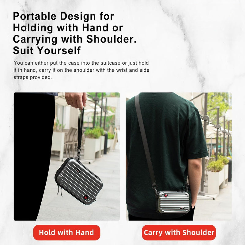  [AUSTRALIA] - Ferbao Hard Carrying Case Compatible with Insta360 GO3，Protable Storage Bag Protection Case with Shoulder Strap Wrist Rope for Insta360 GO3 Accessories (Deep Space Grey) Deep Space Grey