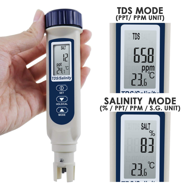 Portable Digital High Accuracy 3-in-1 (TDS/Salinity/Temperature) Water Quality Meter Salinity&TDS Meter - LeoForward Australia