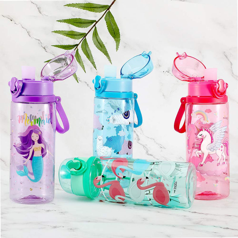  [AUSTRALIA] - Home Tune Cute Water Bottle for School Kids Girls, Soft Silicone Spout & BPA Free Tritan & Leak Proof One Click Open Flip Top & Easy Clean & Soft Carry Loop, 24oz / 700ml Alpaca