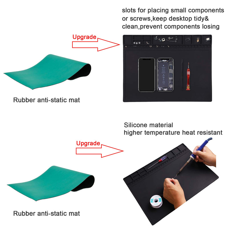 Anti Static Mat, HPFIX ESD Mat Heat Resistant with Grounding Wire and ESD Wristband, Silicone Repair Mat for Computer, PC Building, Eelectronics - LeoForward Australia