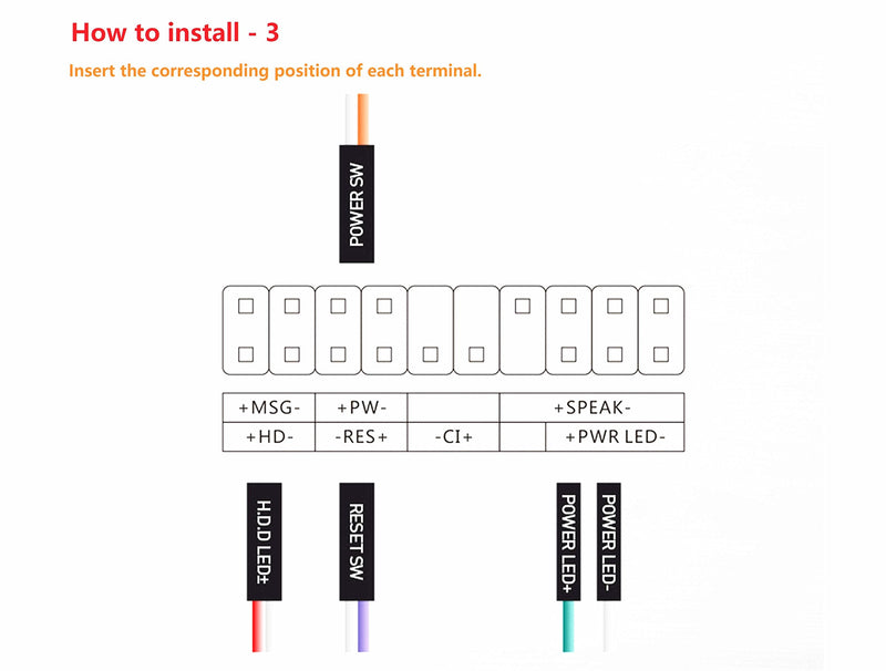  [AUSTRALIA] - NOYITO Desktop Computer Case Motherboard Power Supply Reset HDD Button Switch Suitable for PC DIY - Length 1.6m (5.25ft)