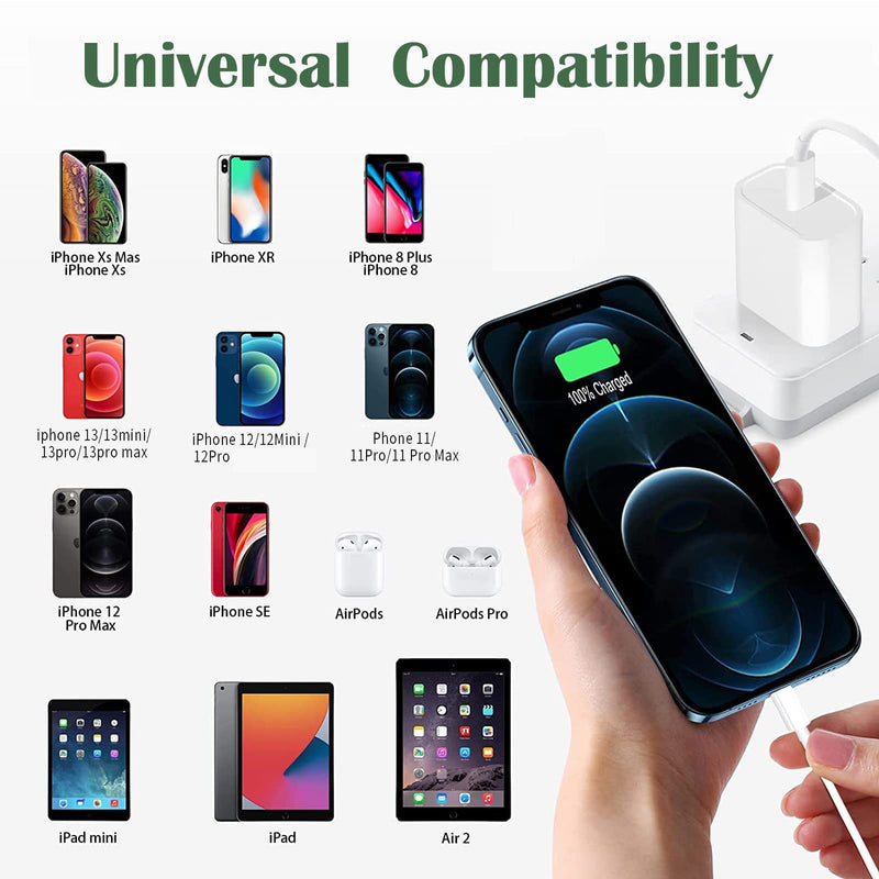  [AUSTRALIA] - iPhone Charger [Apple MFI Certified] Apple Block USB C Fast Wall Plug with 3ft USB C to Lightning Cable for iPhone13/14/14 plus/12/pro/pro max/11/Air pods pro/iPad air 3/min4 (White) 1