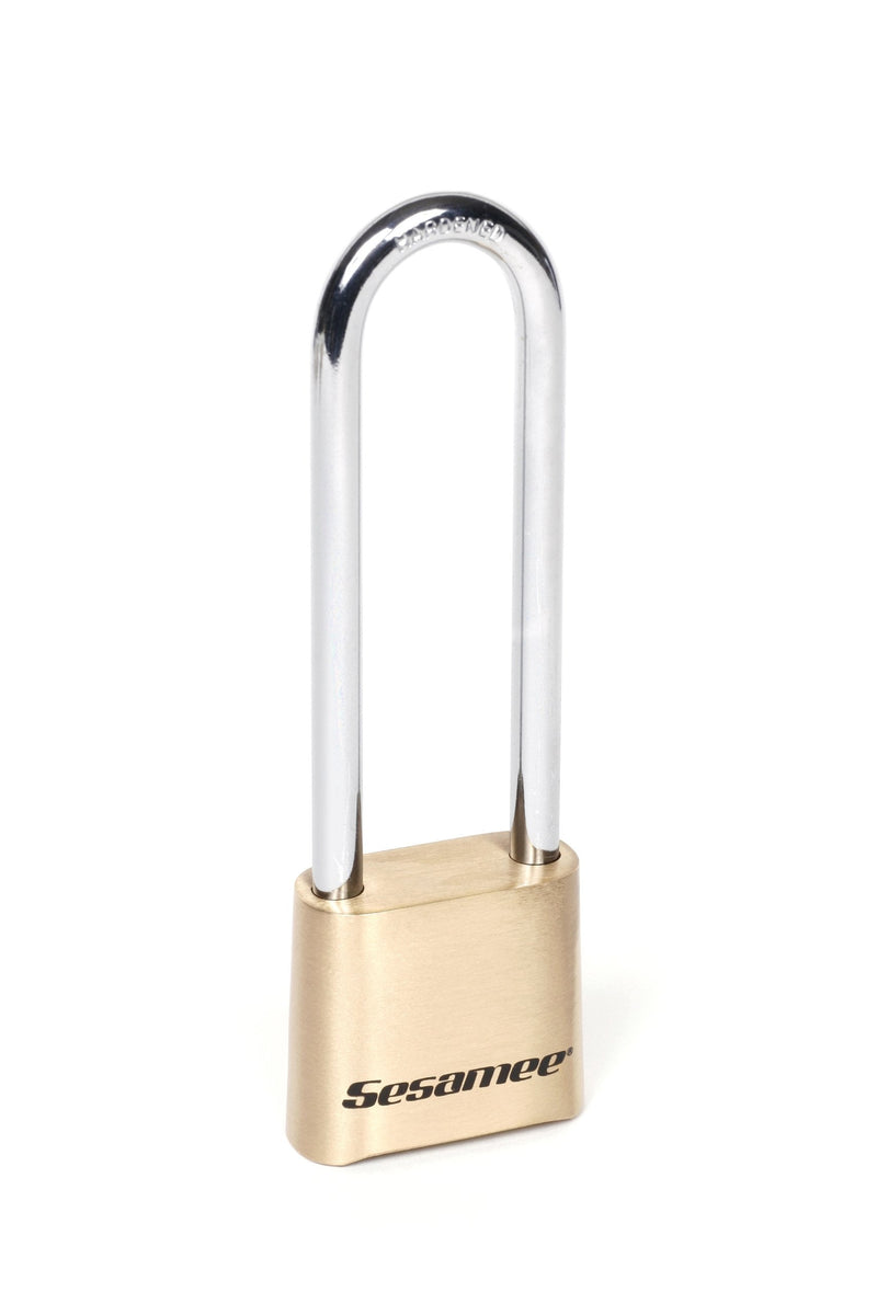  [AUSTRALIA] - Sesamee K440 4 Dial Bottom Resettable Combination Brass Padlock with 4-Inch Hardened Steel Shackle and 10,000 Potential Combinations
