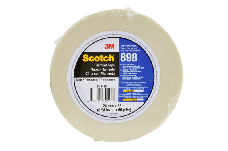  [AUSTRALIA] - Scotch 51125749152 Filament Tape 898, Clear, 24 mm x 55 m, 6.6 mil
