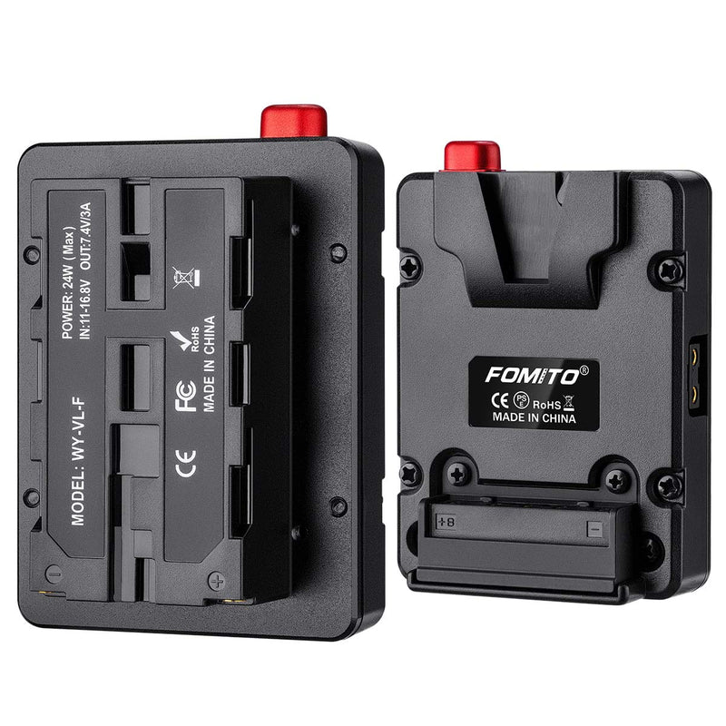  [AUSTRALIA] - Fomito NP-F Dummy Battery to V-Lock V Mount Plate for Sony F970 F750 F550 Battery to Camera Monitor Neewer F100 FEELWORLD FW568 F5 T7, LED Video Light CN160 CN216 YN300 II YN-600 W260