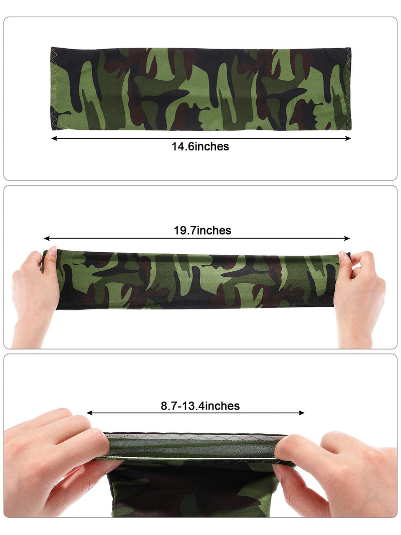  [AUSTRALIA] - 8 Pairs Unisex UV Protection Arm Cooling Sleeves Ice Silk Arm Cover for Men Women, Army Green Camouflage