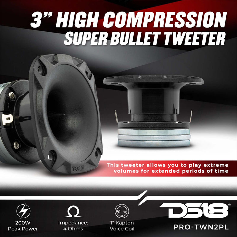  [AUSTRALIA] - DS18 PRO-TWN2PL 3" High Compression Super Bullet Tweeter with 1" Polyester Voice Coil and Neodymium Magnet - DS18 Tweeters are The Best in The Pro Audio and Voceteo Market (1 Speaker)