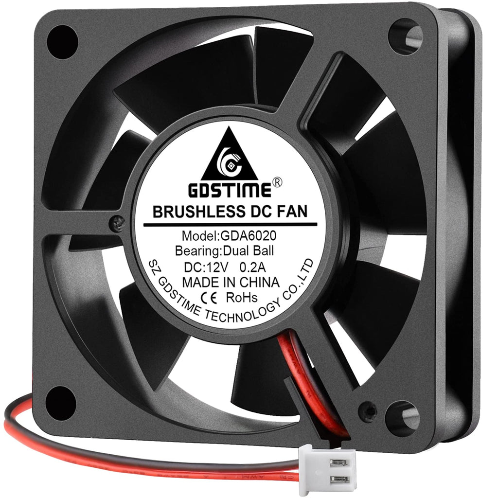  [AUSTRALIA] - GDSTIME Dual Ball Bearing 60mm x 60mm x 20mm 12v Brushless DC Cooling Fan