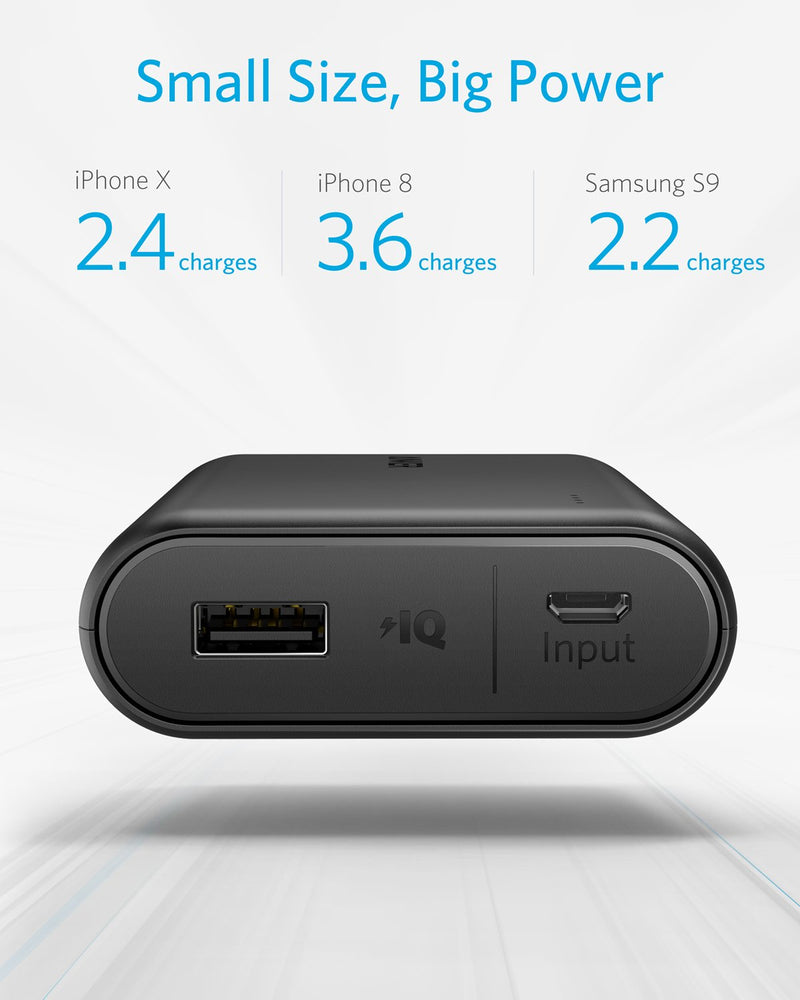  [AUSTRALIA] - Anker PowerCore 10000 Portable Charger, One of The Smallest and Lightest 10000mAh Power Bank, Ultra-Compact Battery Pack, High-Speed Charging Technology Phone Charger for iPhone, Samsung and More. Black