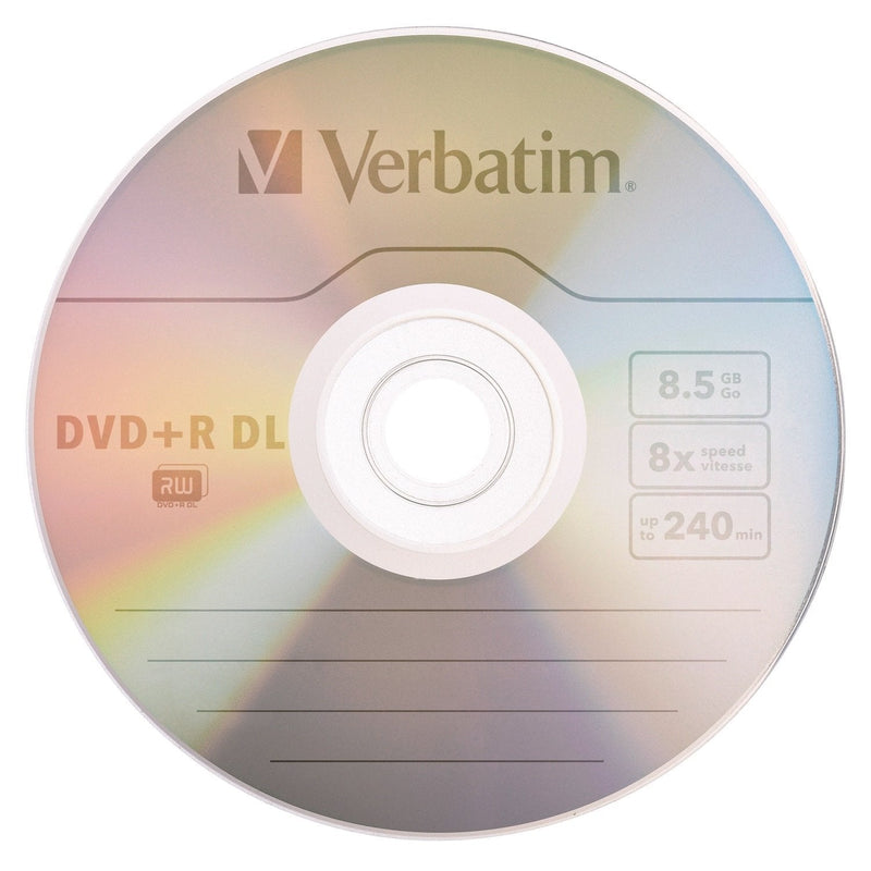  [AUSTRALIA] - Verbatim DVD+R DL 8.5GB 8X with Branded Surface - 20pk Spindle & CD/DVD Paper Sleeves-with Clear Window 100pk 20-Disc DVD+R DL + Paper Sleeves