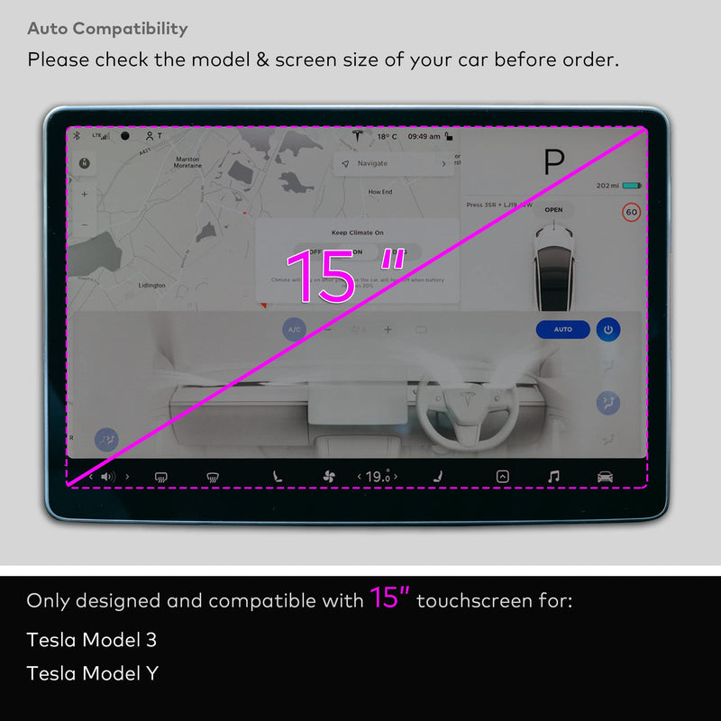  [AUSTRALIA] - INNOSURE Tempered Glass Screen Protector Designed For Tesla Model 3 Model Y 2018 2019 2020 2021 2022 2023 Center Console 15 inch Navigation Screen Cover Tesla Model Y Model 3 Accessories (HD Clear) HD Clear