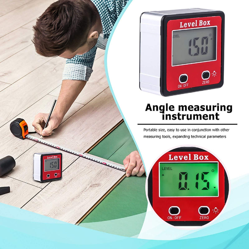  [AUSTRALIA] - SANON Digital LCD Protractor Inclinometer, Mini Angle Finder Inclinometer with Magnetic Base, Waterproof Digital Protractor 0-360° Angle Measuring Device