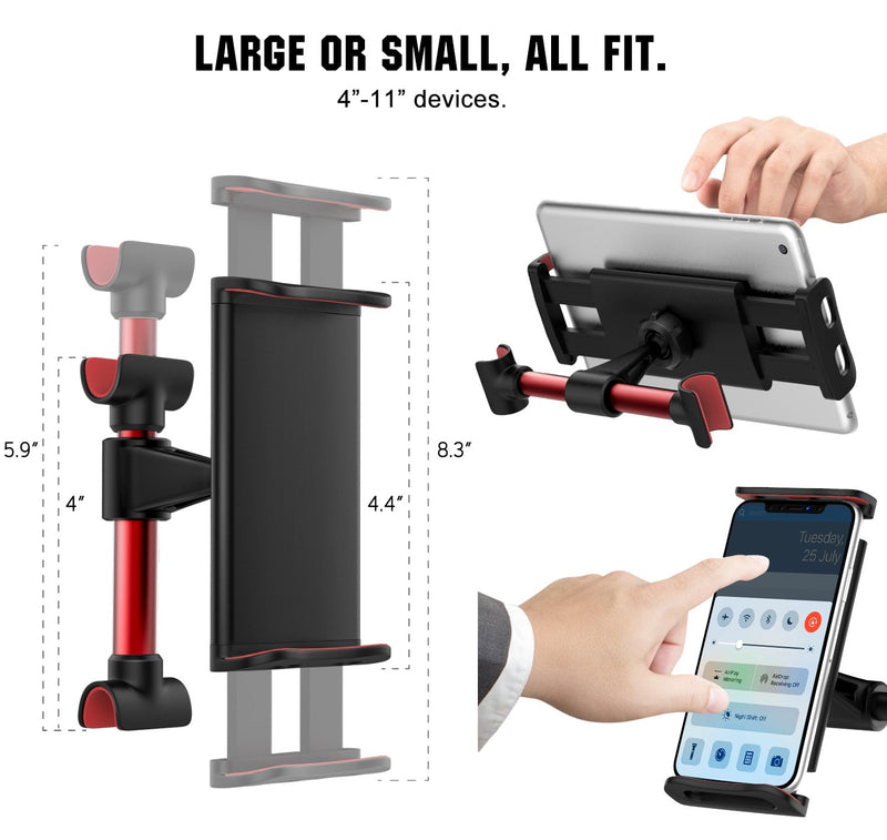  [AUSTRALIA] - MoKo Headrest Phone/Tablet Car Mount, Adjustable Tablet Holder for 4-11" Devices, Fit with iPhone 13 Pro Max/13, iPhone 12/12 pro Max/11, iPad Air 4/Mini 6 2021, iPad 9th 10.2, Galaxy S20, Red