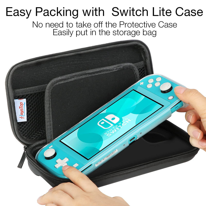  [AUSTRALIA] - HEYSTOP Carrying Case Compatible with Nintendo Switch Lite ,Portable Protective Hard Shell Case for Switch Lite with Storage for Nintendo Switch Lite Console and Accessories（Black） Black