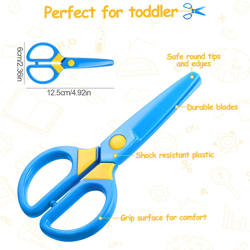  [AUSTRALIA] - 12 Pieces Plastic Safety Scissors Toddler Safety Scissors Pre-School Training Scissors Child-Safe Offices Cutter for Kids Toddlers Paper Cards Cut Art Supplies Home School Office, 3 Colors