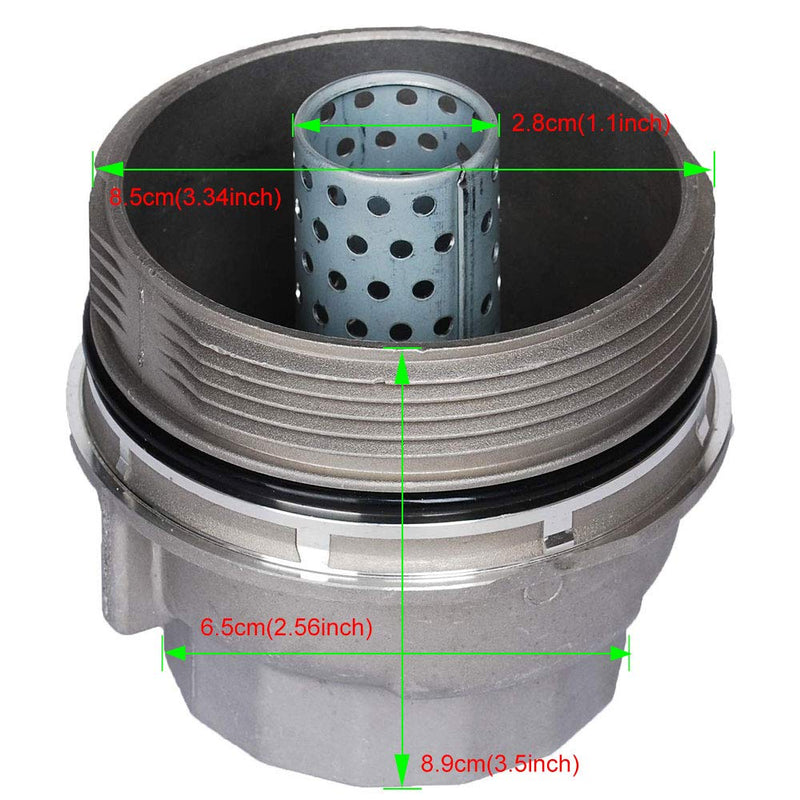  [AUSTRALIA] - HIFROM Wrench with 15620-31060 Oil Filter Housing Cover Replacement for Toyota Lexus Highlander Scion Avalon Rav4 with 2.5L to 5.7L Engines,fit 64.5mm Cartridge Style Oil Filter Housings (Black) Black + 15620-31060