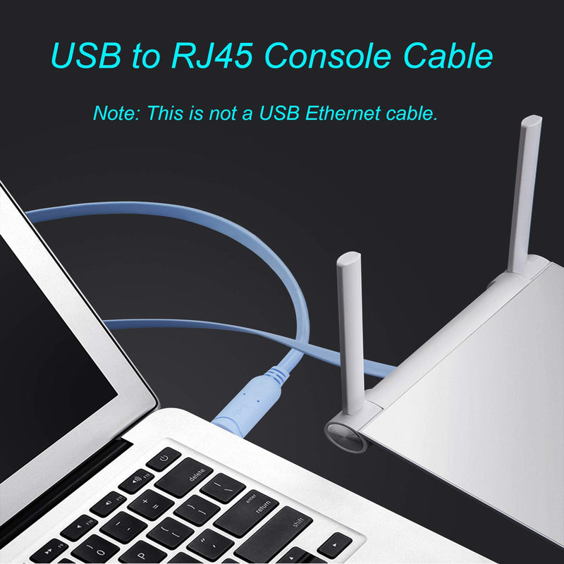  [AUSTRALIA] - USB to RJ45 Console Cable,5FT(1.5M) USB A Male to RJ45 Male FTDI Cisco Console Cable for Routers, Switches,Serves and More.