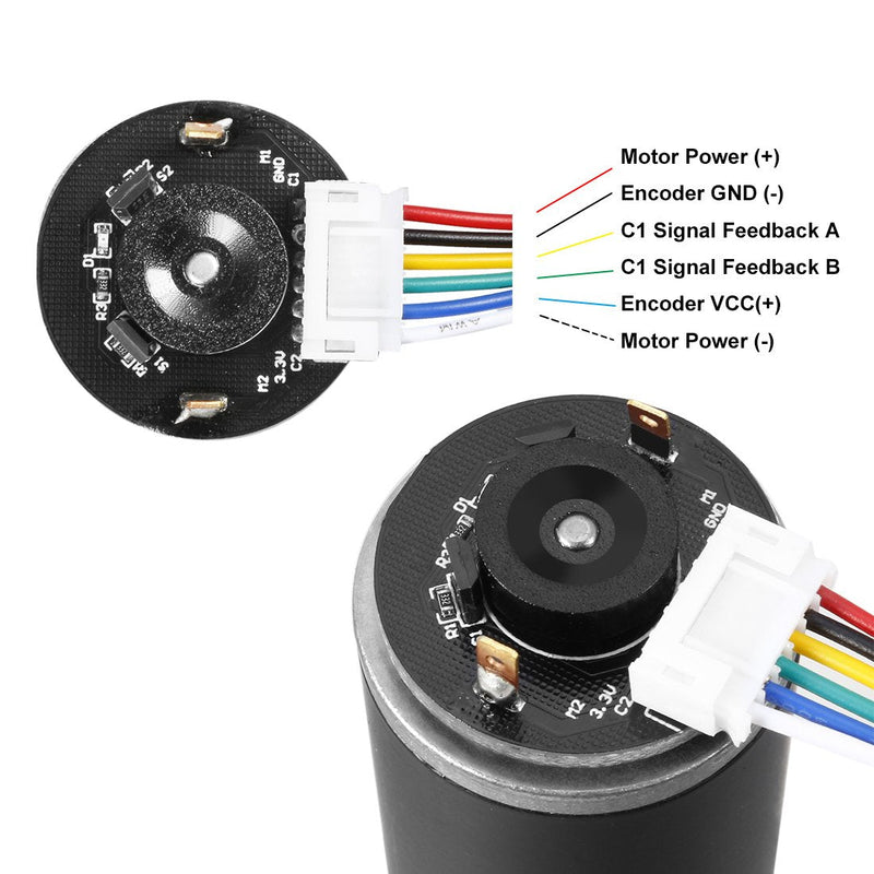  [AUSTRALIA] - uxcell DC 24V 74RPM 25Kg.cm Self-Locking Worm Gear Motor with Encoder and Cable, High Torque Speed Reduction Motor