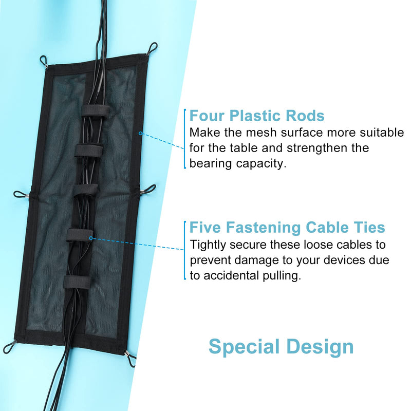  [AUSTRALIA] - ENUODA Cable Management Under Desk Black Mesh Cable Manager Under Desk Cable Management Net for Standing Desk