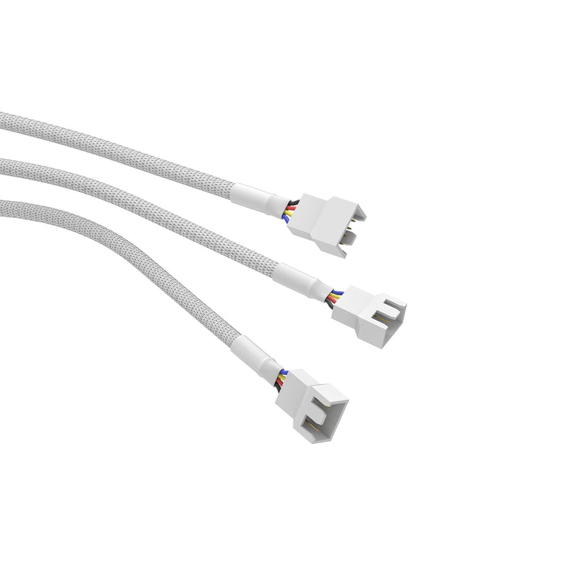  [AUSTRALIA] - QIVYNSRY 3 Pack 4 Pin PWM Fan Power Extension Cable White Sleeved Braided Adapter PC Fan Power Extension Cable for Computer ATX Case 4 Pin 3 Pin Cooling Fan Cable White 18inch 50cm