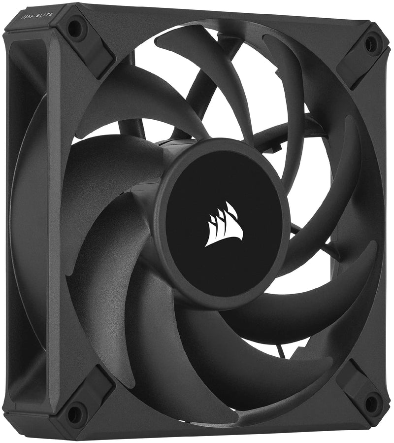  [AUSTRALIA] - Corsair AF120 Elite, High-Performance 120mm PWM Fluid Dynamic Bearing Fan with AirGuide Technology (Low-Noise, Zero RPM Mode Support) Single Pack - Black