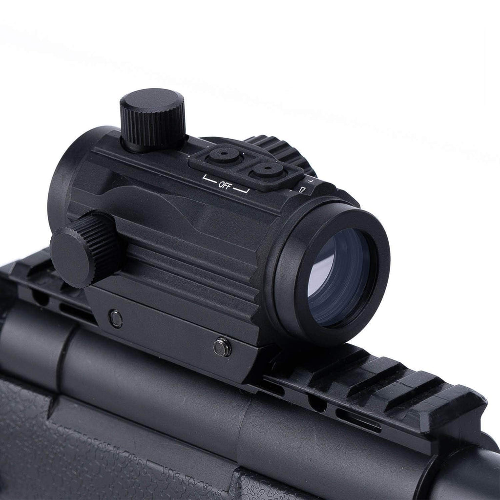  [AUSTRALIA] - Aimsniper 1x22 Micro Rifle Scope Brightness Button Control Red Green Dot Sight Hunting Accessories Fits 20mm Weaver Rail Mount Waterproof and Shockproof…