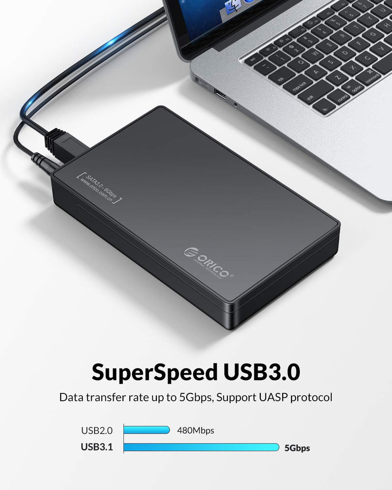 ORICO Toolfree USB 3.0 to SATA External 3.5 Hard Drive Enclosure Case for 3.5 SATA HDD and SSD[Support UASP and 16TB Drives] - LeoForward Australia