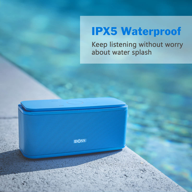  [AUSTRALIA] - DOSS Bluetooth Speaker, SoundBox Touch Portable Wireless Speaker with 12W HD Sound and Bass, IPX5 Water-Resistant, 20H Playtime, Touch Control, Handsfree, Speaker for Home, Outdoor, Travel-White White