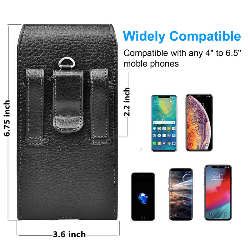  [AUSTRALIA] - Takfox Phone Holster for Samsung Galaxy Note 20 Ultra S20 FE S21+ S10e S9 S8 A02s A12 A32 A51 A71 5G A01 A11 A21 A10e, Note 10 9 8 J7 Leather Cell Phone Belt Clip Holster Carrying Pouch Holder,Black Leather-Black