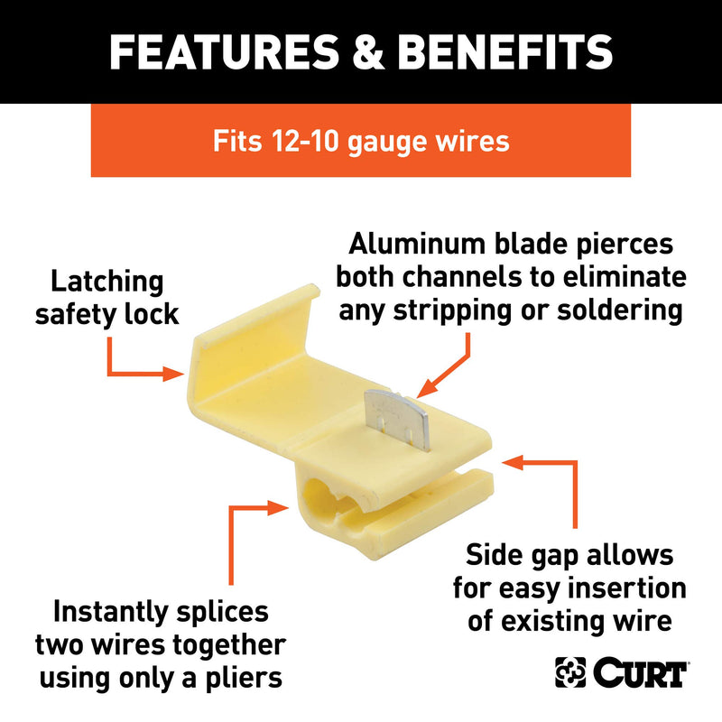  [AUSTRALIA] - CURT 59905 12-10 Gauge White Scotch Snap Lock Wire Connectors, 100-Pack