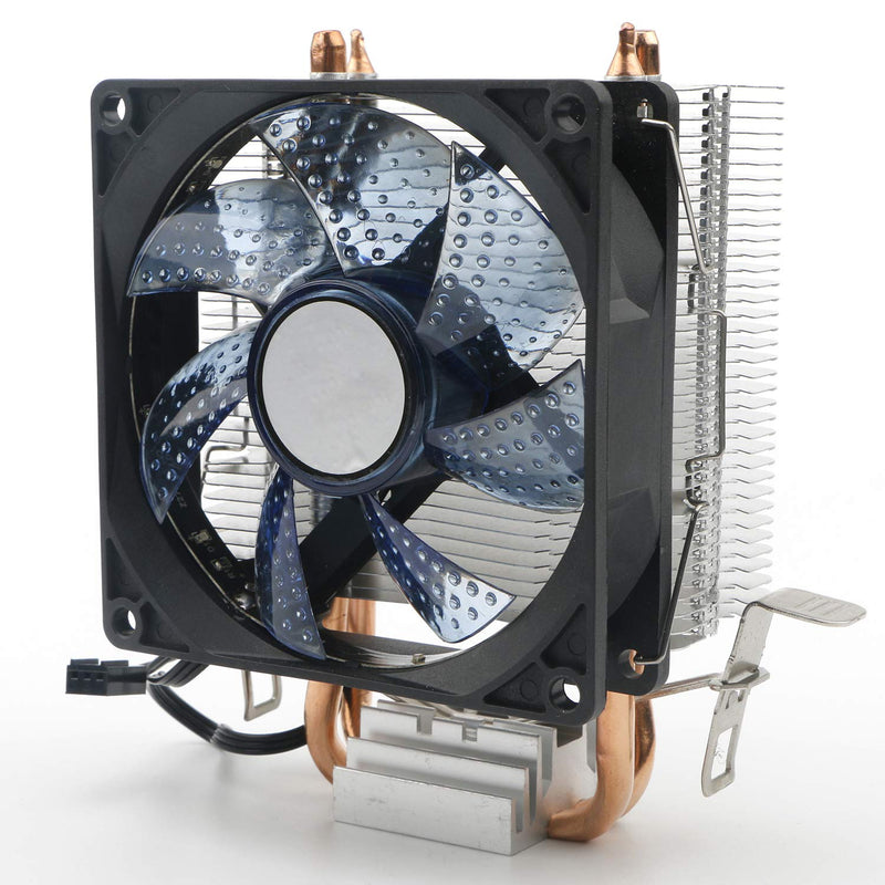  [AUSTRALIA] - JIUWU CPU Air Cooler 3-Pin Fan with 2 Heatpipes Radiator Blue LED for Intel AMD CPUs 92mm Light Quiet Cooling Fan (775 1150 1155 1151 1156)