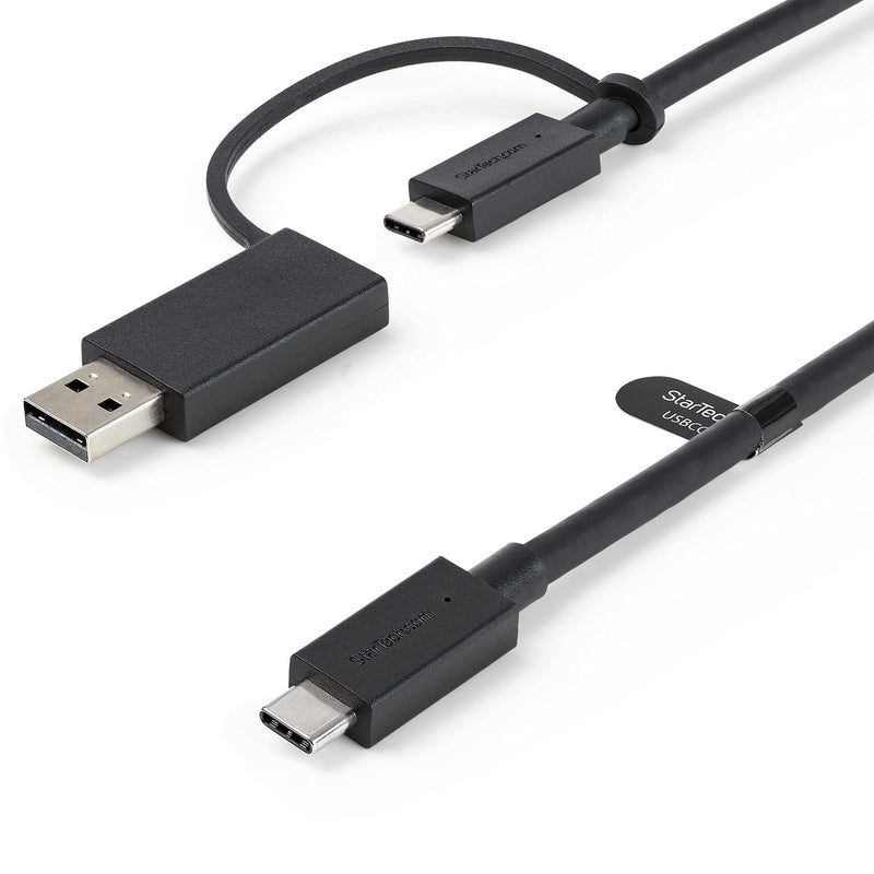  [AUSTRALIA] - StarTech.com 3ft (1m) USB-C Cable with USB-A Adapter Dongle - Hybrid 2-in-1 USB C Cable w/USB-A - USB-C to USB-C (10Gbps/100W PD), USB-A to USB-C (5Gbps) - Ideal for Hybrid Docking Station (USBCCADP)