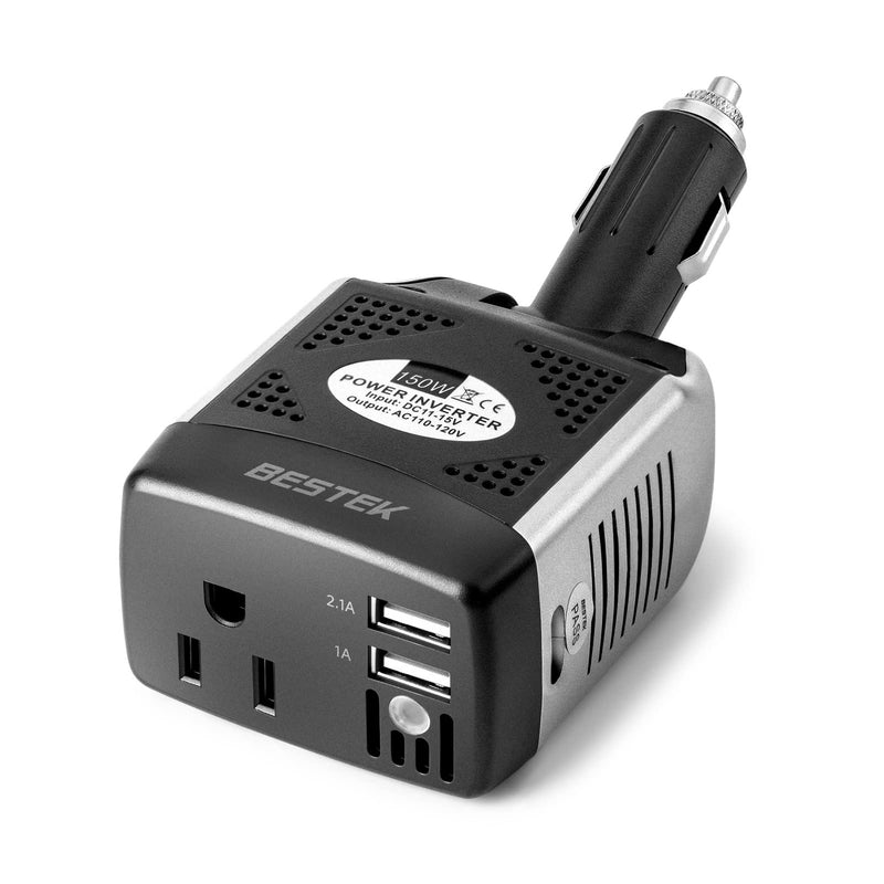  [AUSTRALIA] - BESTEK 150W Power Inverter 12V to 110V Voltage Converter Car Charger Power Adapter with 2 USB Charging Ports (3.1A Shared) (150W)