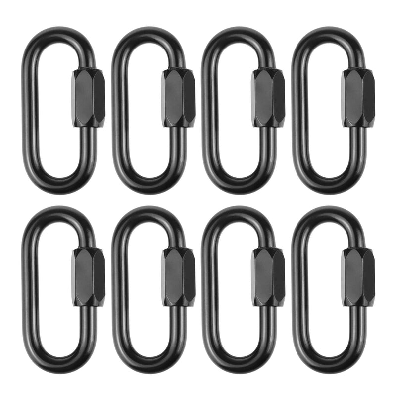  [AUSTRALIA] - BNYZWOT 304 Black Stainless Steel Quick Links D Shape Locking Quick Chain Repair Links Black M5 3/16 inch Pack of 8 3/16 inch 8 Pack