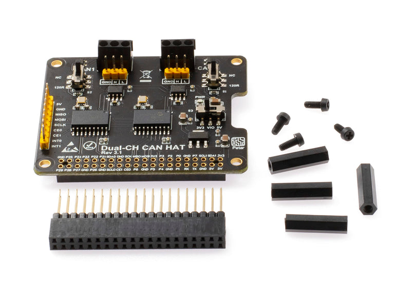  [AUSTRALIA] - XICOOLEE Dual-CH Can Bus Expansion Hat for Raspberry Pi, with 2-channel CAN interface communication, dual chips MCP2515 and ATA6561