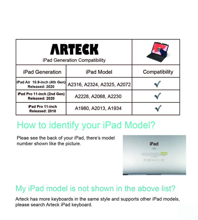  [AUSTRALIA] - Arteck iPad Pro 11-inch Keyboard, Ultra-Thin Bluetooth Keyboard with Folio Full Protection Case for Apple iPad Pro 11-inch Pro 3 (2021) Pro 2 (2020) Pro 1 (2018)