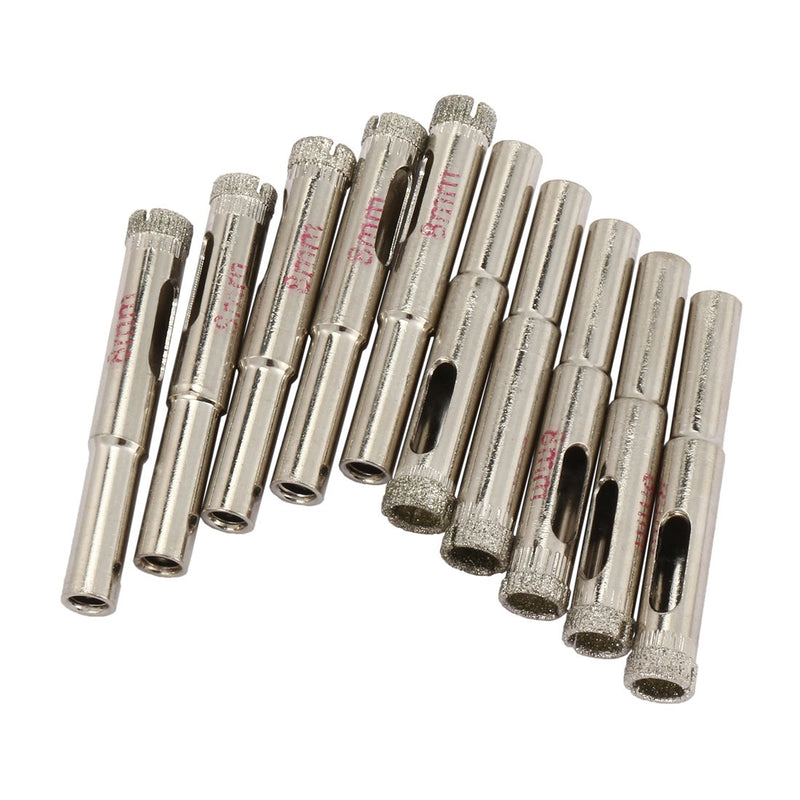 uxcell 10PCS 8mm Diamond Coated Hole Saw Drill Bits for Glass Ceramic Tile Marble Rock Porcelain - LeoForward Australia