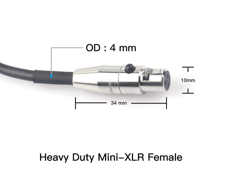  [AUSTRALIA] - Devinal Female Mini XLR to Male XLR cale, XLR Male to 3pin Mini Connector adaper Cord 6.6FT 6 FT