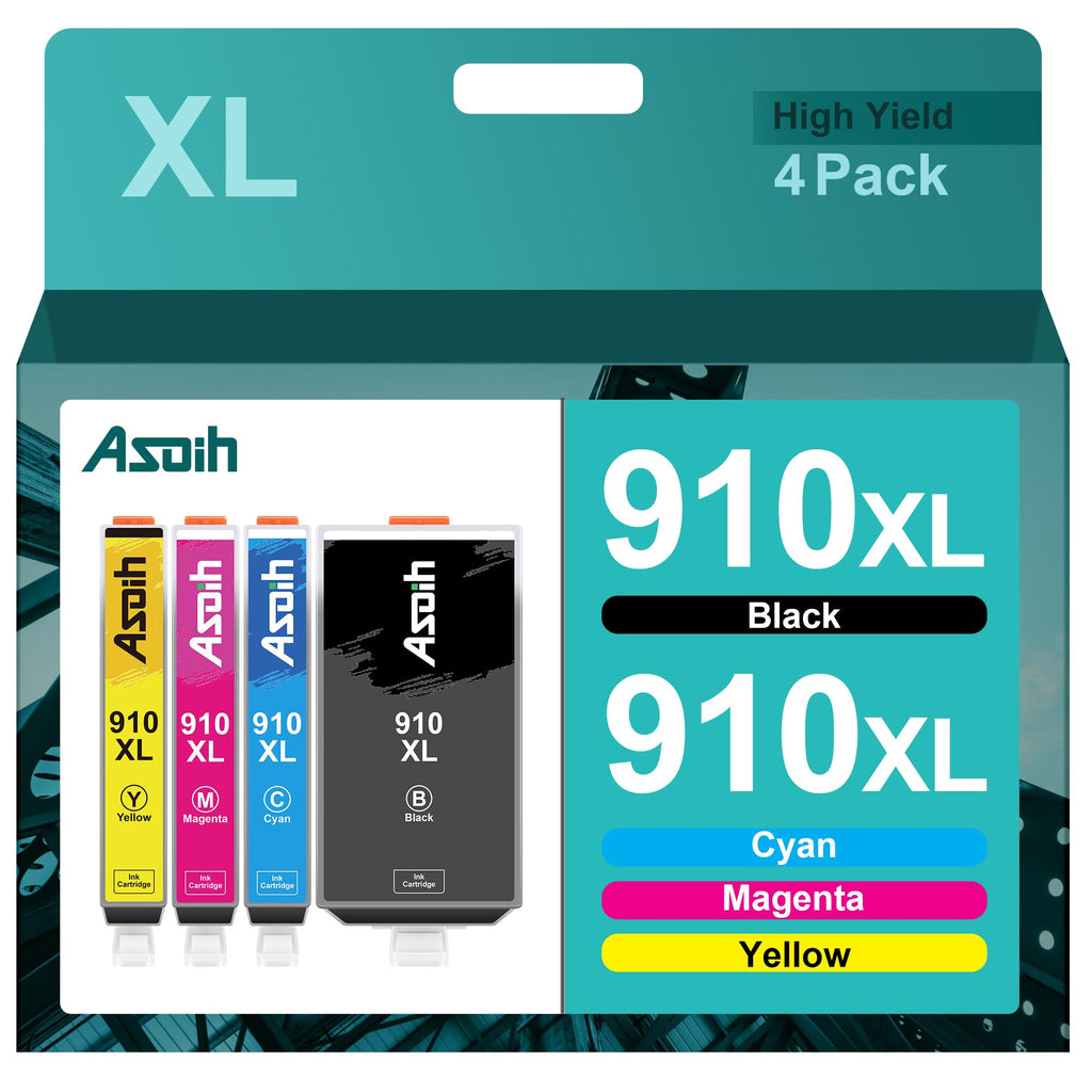  [AUSTRALIA] - 910XL Ink Cartridges Combo Pack Replacement for HP 910 Ink Cartridges Combo Pack Work for HP officejet pro 8020, 8025, 8010, 8030, 8035, 8028, 8022, 8010, 8015 Series Printer, 4-Pack