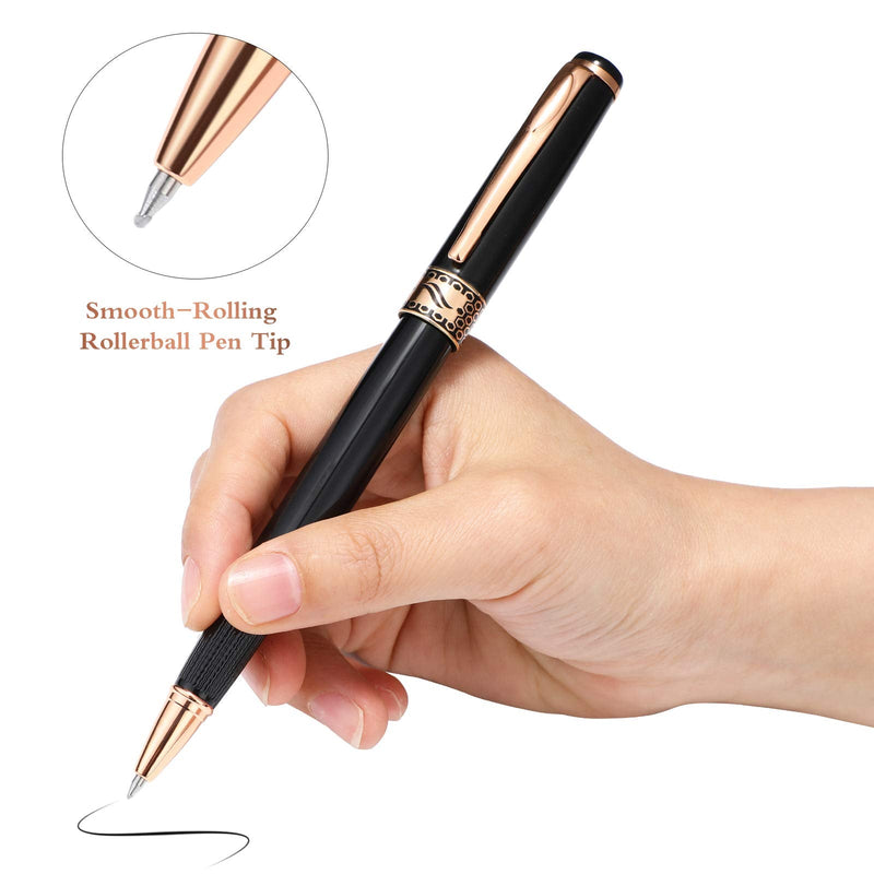  [AUSTRALIA] - Weighted Pens Heavy Grip Pens Writing Black Ink Weighted Rollerball Pens for Hand Tremors, Low Dexterity, Weak Grip Strength, Parkinson's Patients, Elderly Adults and Kids, 3 Colors (3)