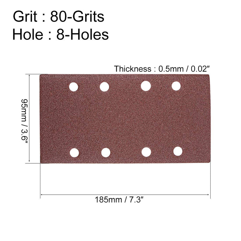  [AUSTRALIA] - uxcell 80 Grit 1/3 Sanding Sheet Sander Sandpaper Hook and Loop Pads 8 Hole 10pcs