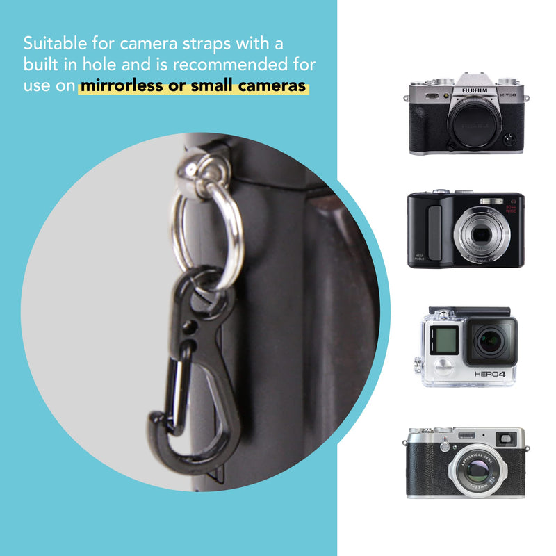  [AUSTRALIA] - Foto&Tech Small Quick Release Adapter Clip for Camera with Round Lugs for Camera Strap, 33lb Breaking Force (10 Set, Black) 10 Pieces