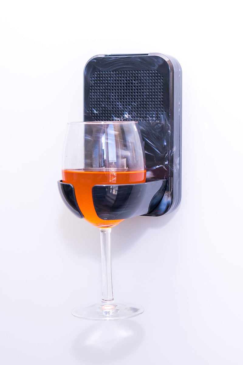 Gabba Goods Premium Bluetooth 5.0 Wireless Portable Shower/Bath Water Resistant Wine Glass Holder & Speaker with Built in Microphone Black - LeoForward Australia