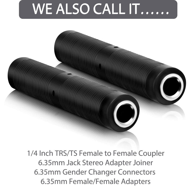  [AUSTRALIA] - Frienda 1/4 Inch Female to Female Coupler 6.35 mm TRS/TS Audio Connector, TRS Stereo and Mono Jack Adapter Joiner, Headphones Cable Extension Connector for Amplifier Speaker Guitar Sound (6 Pack)