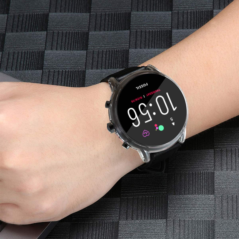 Suoman 3-Pack for Fossil Gen 5 Carlyle Case, All-Around Protective TPU Bumper Cover Screen Protector Case for Fossil Gen 5 Carlyle Smartwatch (Not Fit for Julianna) - Clear+Clear+Clear - LeoForward Australia