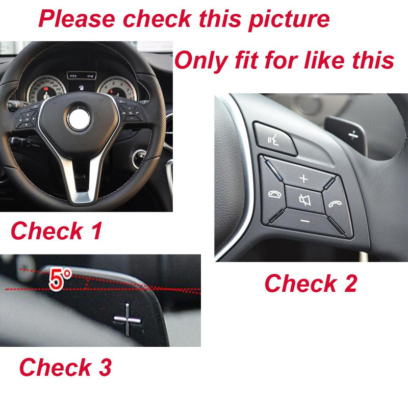  [AUSTRALIA] - Angelguoguo Car Steering Wheel Paddle Shift Paddle Shifters for Mercedes Benz Mercedes Benz A B E GLA GLK SLK M GL Class (Doesn't Fit for AMG car) (Silver) Silver